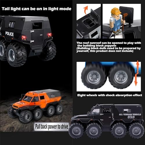 Image of Royaldeals Toys 1:24 Russia Avtoros Shaman 8x8 ATV Armored Car Model Royaldeals Toy Car (Multicolor, Pack of: 1)