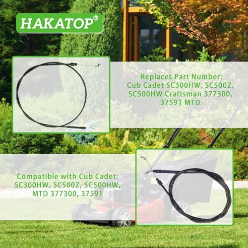 HAKATOP 946-05105A 746-05105A Clutch Control Cable for Cub Cadet Craftsman MTD SC300HW SC500Z SC500HW SC500Z MTD 377300 37591 Replaces 946-05105 746-05105 - Thumbnail 5