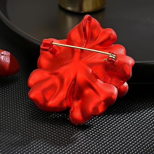 Image of Red Rose Flower Brooches and Pins for Women Costume Jewelry Brooch Pins Broches Jewelry for Women Elegant Lady Pin
