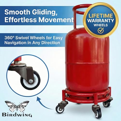 Image of Rincy Stainless Steel Wheel LPG Gas Cylinder Trolley with 4 Wheels (2 Pcs) - BRG Gas Cylinder Trolley (Multicolor, Pack of 2)