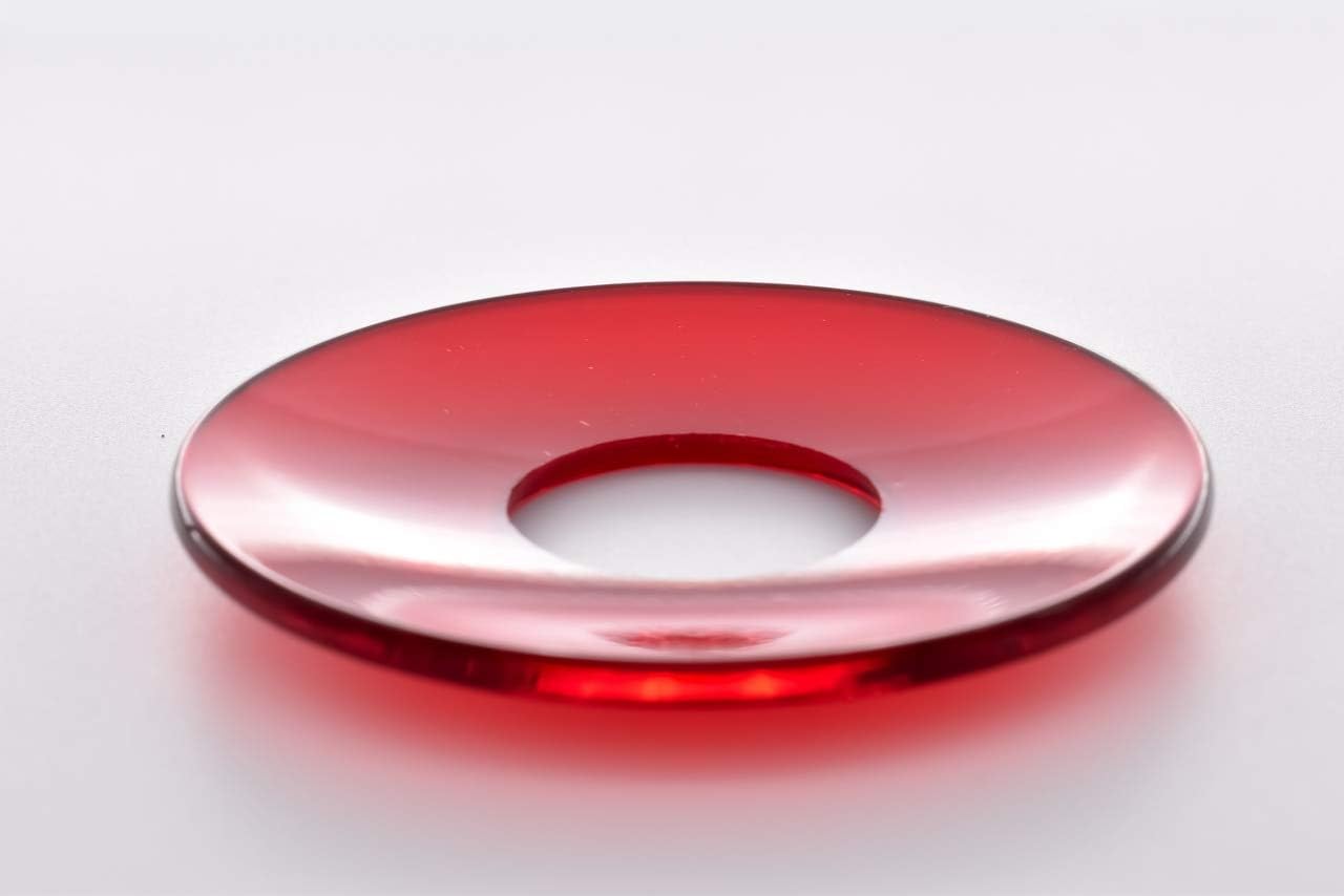 Cape Candle Red Plain Glass Bobeches Round Candlestick