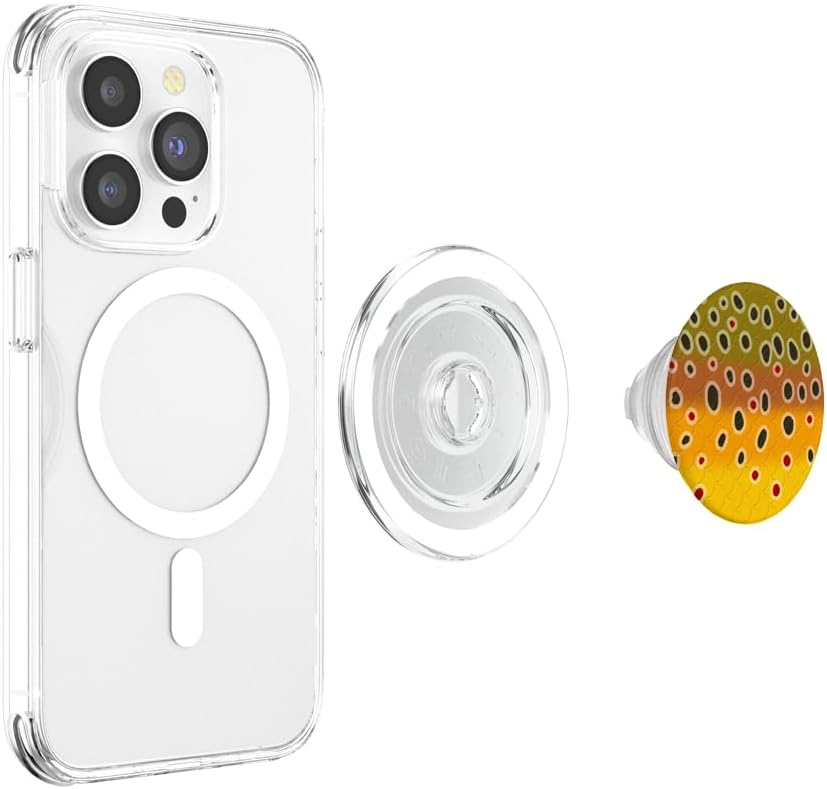 Brown Trout Pattern Fish Art Trout Fishing Fly Fishing Gift PopSockets PopGrip for MagSafe
