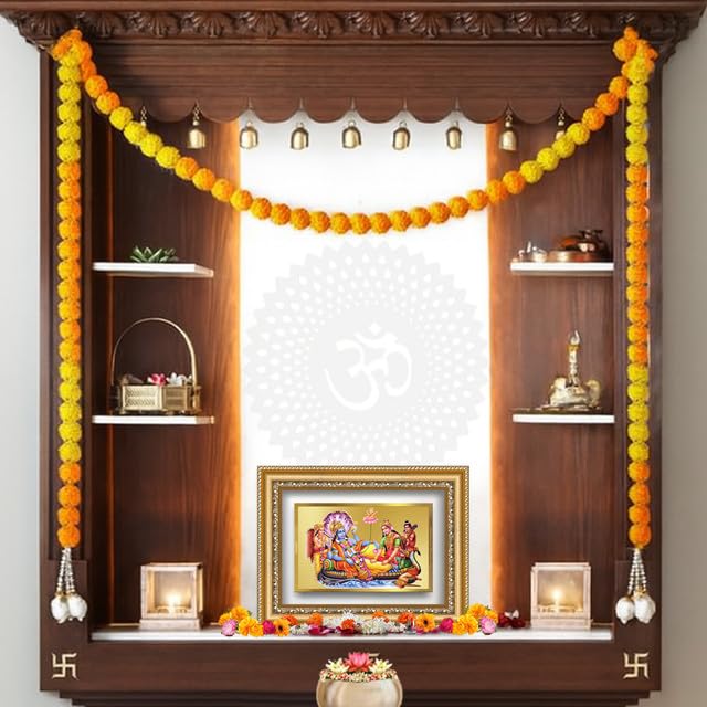 Image of DIVINITI Lakshmi Vishnu Ananta 24K Gold Plated Foil Wall and Tabletop Photo Frame for Home Decor, Puja Room, Luxury Gifting | DG Frame 112 S2.5 (26x20 CM)