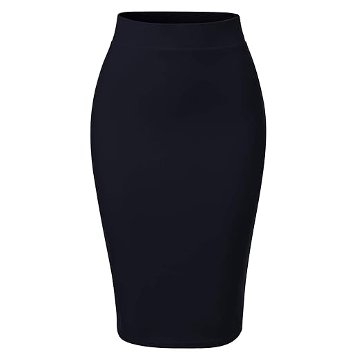 MixMatchy Saia lápis feminina para escritório, cintura alta, comprimento até o joelho, colado ao corpo, para negócios, casual