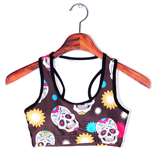Image of Sister Amy Women's Aerobics Gym Dance Yoga Vest Printed Sports Bra Top Vest