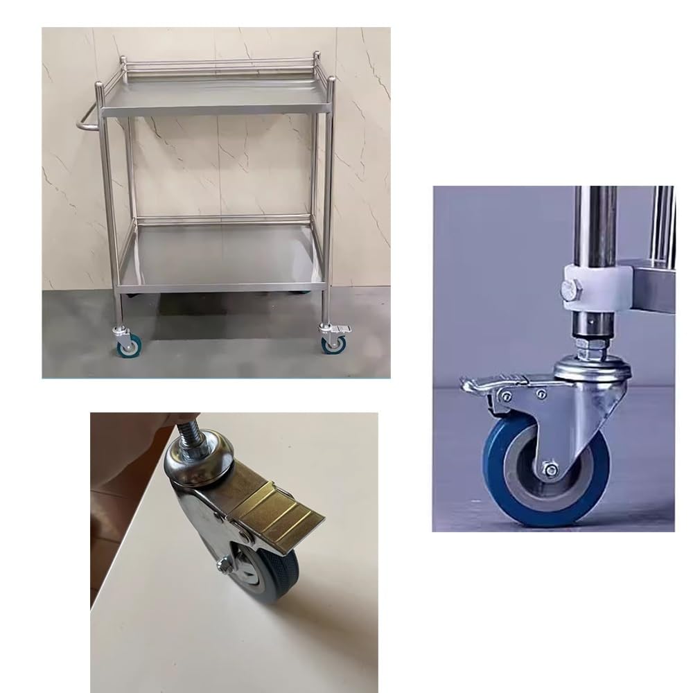 4 Pezzi Ruote Pivottanti 3/4 inch, Ruote Stelo Filettato Silenziose M12, Ruote in Gomma con Freni per Carrello, Scaffale di Stoccaggio(Swivel,4 inch)