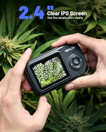 Image of TOMLOV P50 Digital Microscope Handheld: Adjustable Focus Coin Microscope with 2.4 inch IPS Screen, Trichome Portable Magnifying Glass with Light, Jewelry Loupe for Adults, Windows /Mac Compatible
