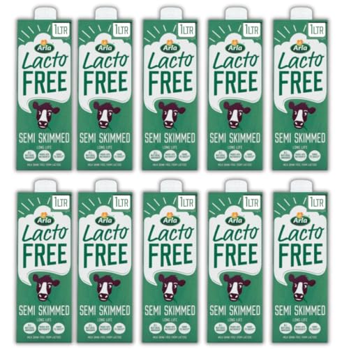 Lactose free UHT milk - Long Life Semi skimmed Lactofree - Easy To Digest Milk (10x1Litre)