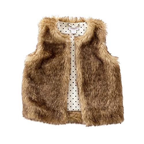 Mud Pie Baby Girl's Faux Fur Vest (Infant/Toddler) Brown SM (12-18 Months)