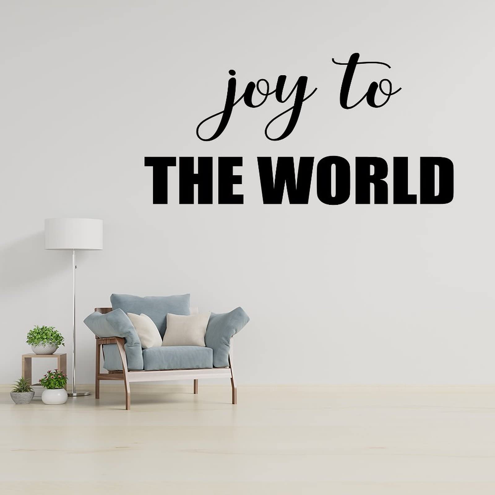 Autocollant mural Joy to the World en vinyle mat pour décoration salon