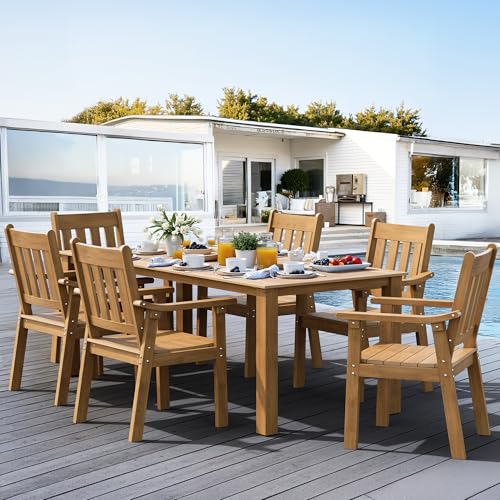 YEFU Outdoor Patio Dining Sets: All Weather 7 Piece Dining Table ...