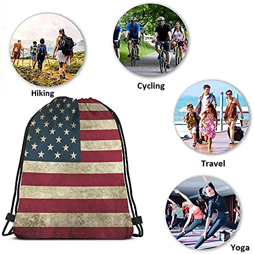 Beabes BYW-SKD1-FBA-A208 Vintage American Flag Drawstring Backpack thumb #6