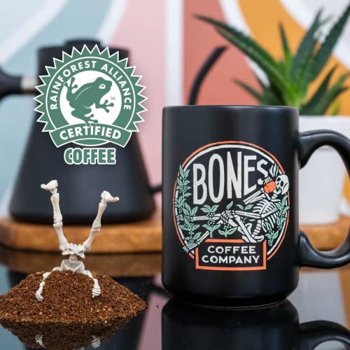 Bones Coffee Company Highland Grog Flavored Ground Coffee Beans Butterscotch Caramel & Rum Flavor | 12 Oz Medium Roast Low Acid Coffee Arabica Beans | Flavored Coffee Gifts & Beverages (Ground) #TOP6