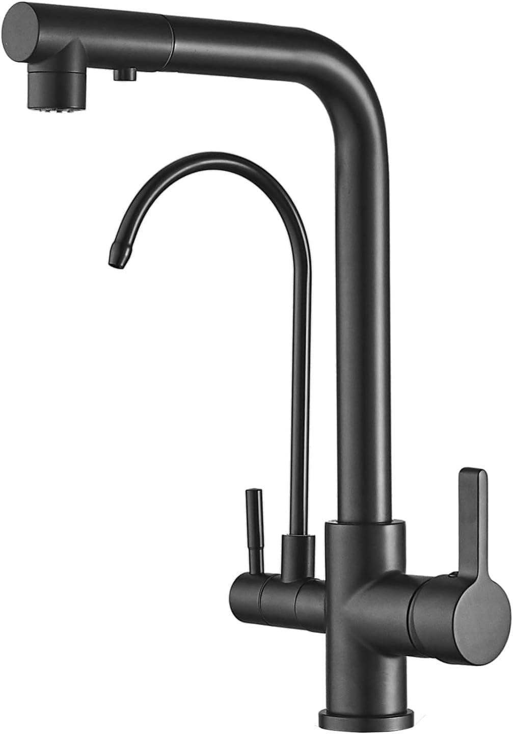 GLETSF Brushed Nickel Pullout Kitchen Faucet3 Swivel Spout Tap With Water Purifier For Undersink Filter Systemmodern Sink Mixer For Home Cooking,Chrome,Brushed Nickel