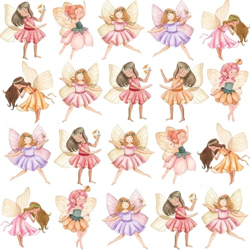 32 Pieces Fairy Print Cutouts Fairy Party Decorations for Wonderland Garden Tale Floral Party Supplies