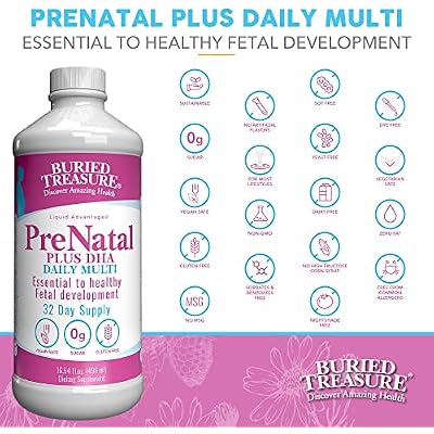 Buried Treasure Prenatal Plus DHA Complete, 16 oz, Natural DHA Omega3 Iron