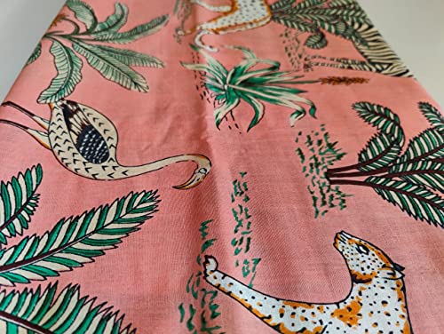 Image of Floral Printed Cotton Fabric Cloth Hand Block Print Fabric Women Material Running Jaipuri Hand Block Printed Women Dress Material Kurtis Natural 44 inch Inches Width 2.5 Meter (Pattern 12)