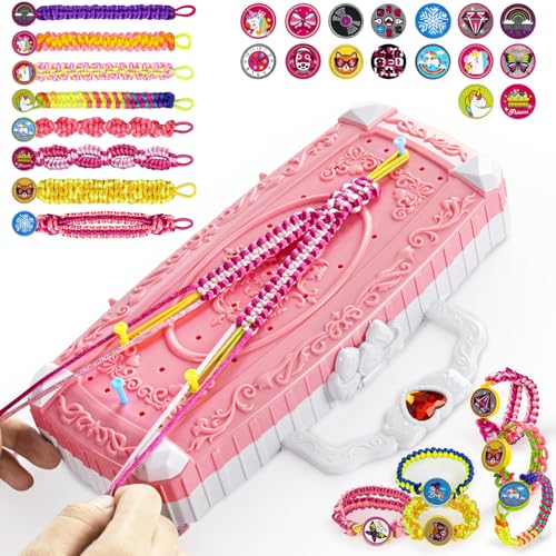 TQRAZ Kit de fabricación de pulseras, kit de pulseras de la amistad, juguetes de arte y manualidades, kit de fabricación de pulseras para niñas de 8 a 12 años, ideas de regalos de cumpleaños para