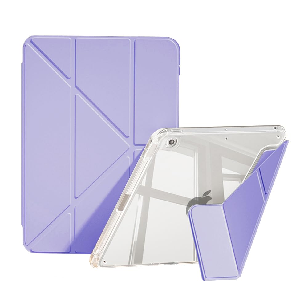 Clear Case for iPad 9th Generation 2021/ iPad 8th Generation 2020/ iPad 7th Generation 2019 with Pencil Holder, Multi-Angle Stand, Auto Sleep/Wake,