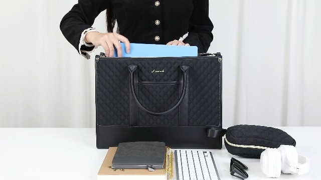 Sac Cabas LOVEVOOK 43,5x32 Cm - Sac Ordinateur 17" Imperméable Avec Bandoulière Amovible