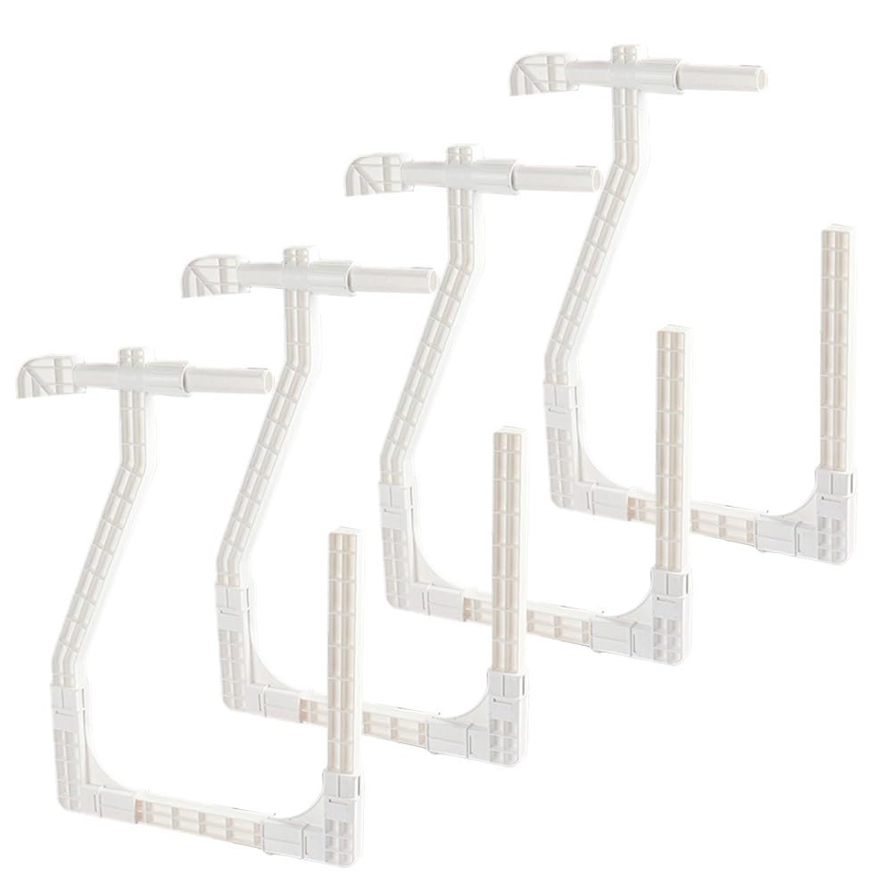 Paquete de 4 ganchos para cubierta solar para piscina sobre el suelo, clips ajustables de 0.4 a 5.5 pulgadas con carga de 10 kg, color blanco
