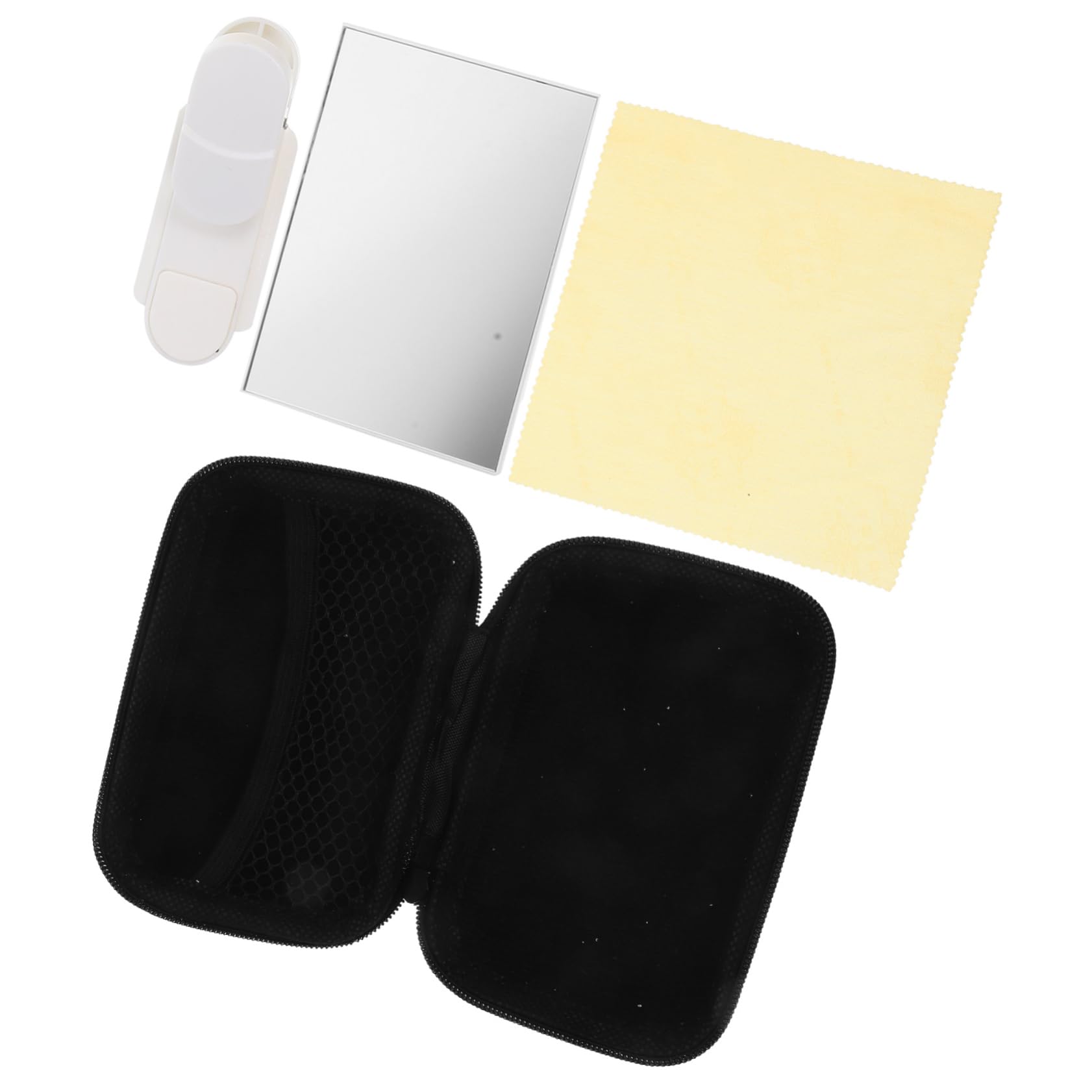 ULDIGI 1 Set Phone Necessity Phones Cell Phone Multi-use Phone Clip Phone Supply Reusable Reflection Mirror Daily Use Mirror Reflector Clip Reflective Small Mirror White Cloth Travel
