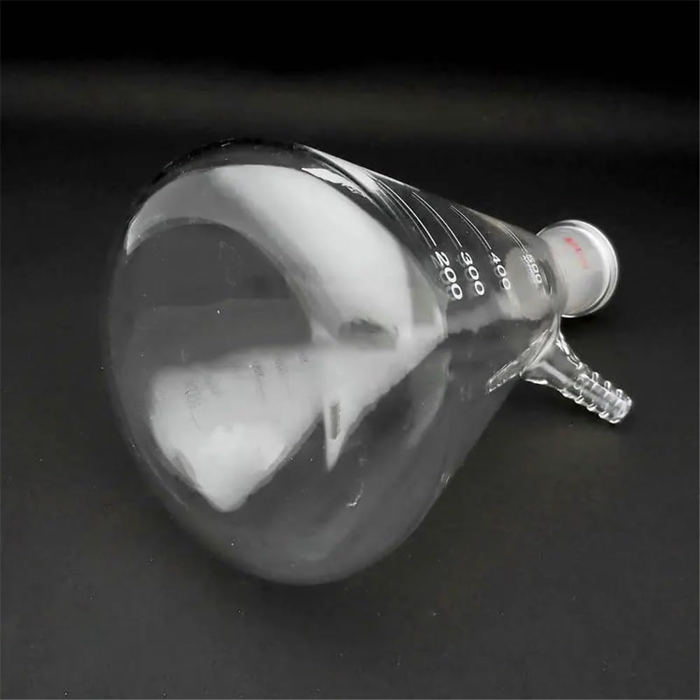 Cristalería de Laboratorio Matraz cónico de vidrio con succión, de boca esmerilada, de 250 ml a 2000 ml, 1 unidad.(2000ml caliber 24mm)