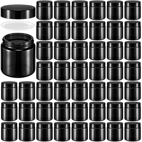 Image of Norme 48 Pcs 4 oz Glass Jars with Lids Cosmetic Jars, Black