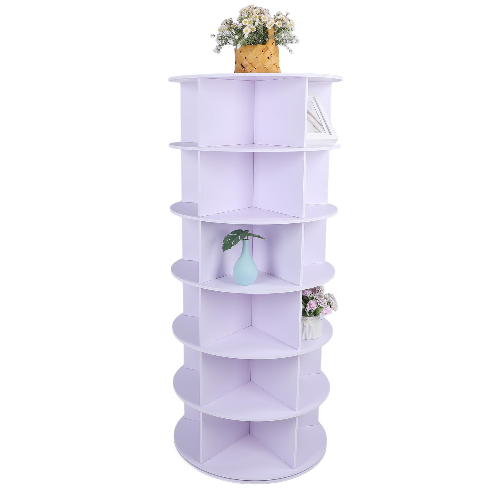 Jiawu Rotierender Schuhregal-Turm, um 360 Grad Drehbarer Schuh-Organizer mit Mehreren Ebenen, Schuh-Ausstellungsständer für Eingangsbereich, Flur, Wohnzimmer, Platzsparend, Schuhregal,