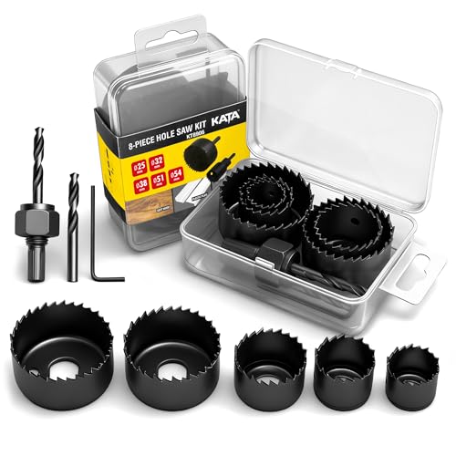 KATA 8PCS Hole Saw Kit 1' to 2-1/8'(25-54mm) Hole...