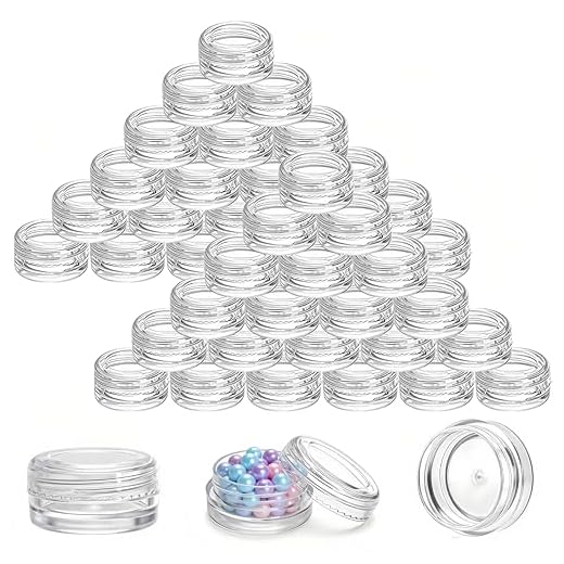 60 Stück Döschen, PAMIYO 5ml Leerdose klarer Tiegel, Cremedose Leer Transparent Tiegel mit Schraubverschluss Reise Töpfchen Döschen Set, für Lotion, Creme, Mini-Kerzen, Kosmetik-(Transparent) 7 Lawei 108 Stück Döschen Kosmetikbehälter Leerdose Klar Tiegel mit Deckel für Kosmetik Lippenbalsam Creme Straßstein Perlen, 3 g