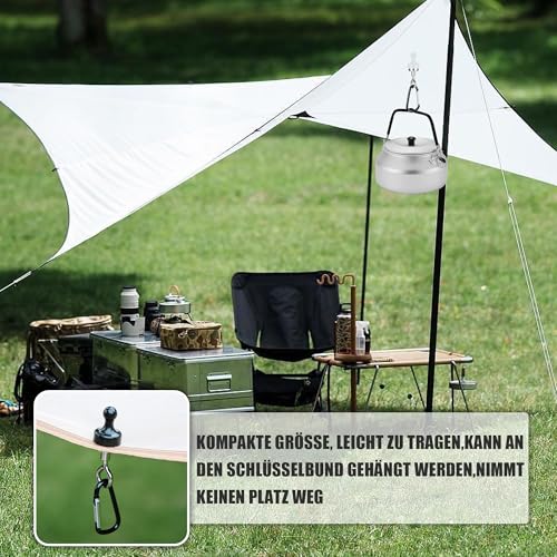 WUISOLQP Magnethaken Camping,6 Stücke Schwarz Magnethaken,Magnet Haken Extra Stark Magnethalterung Rund Abnehmbar Magnet Magnetische für Camping Garage Küche Büro Haken