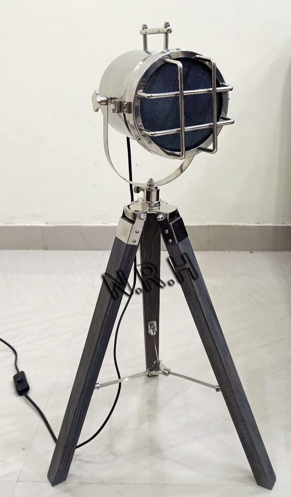 Lampada da tavolo treppiede del progettista dell'annata moderna altezza regolabile da tavolo cinema in legno faro Home Decor