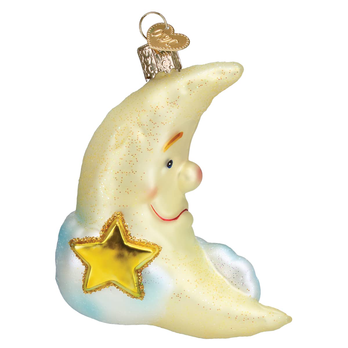 Old World Christmas Mister Moon Glass Blown Ornament for Christmas Tree