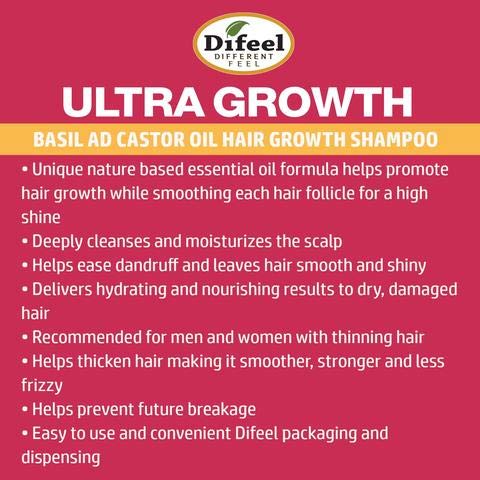 Miniatura 4 de Difeel Juego de 3 piezas de champú, acondicionador y aceite para el cabello Ultra Growth - Incluye champú Ultra Growth de 12 onzas, acondicionador