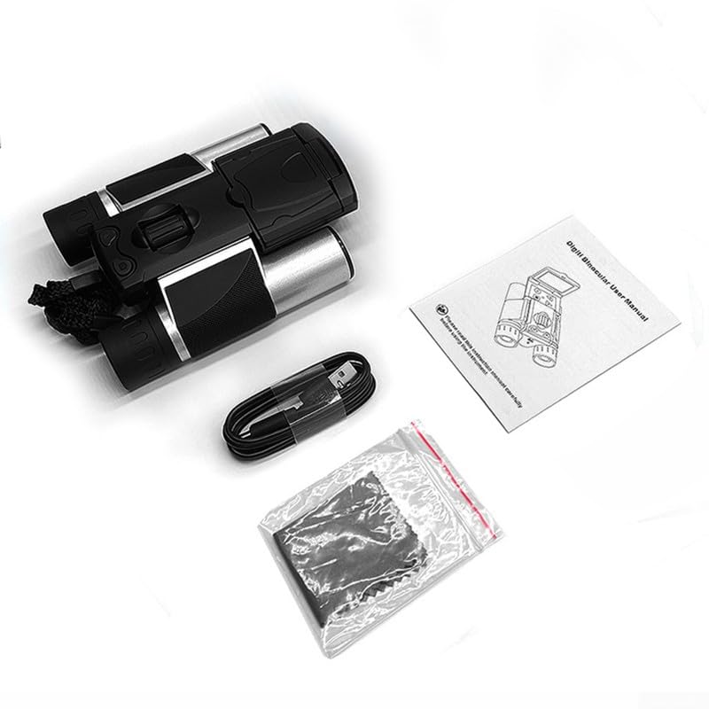 Jumelles pour Appareil Photo numérique Haute Puissance 12 x 32, Jumelles Adultes puissante avec caméra intégrée 1080p vidéo 5 MP écran LCD des Oiseaux et événements Sportifs (Noir)