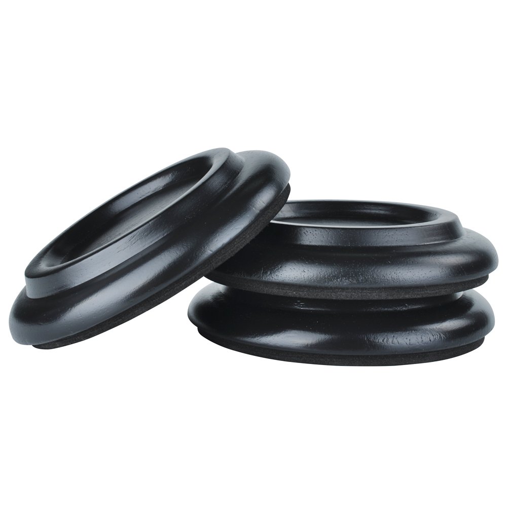 Kingpoint, set di piedini a coppa in legno massiccio per pianoforti a coda, confezione da 3 pezzi , Black