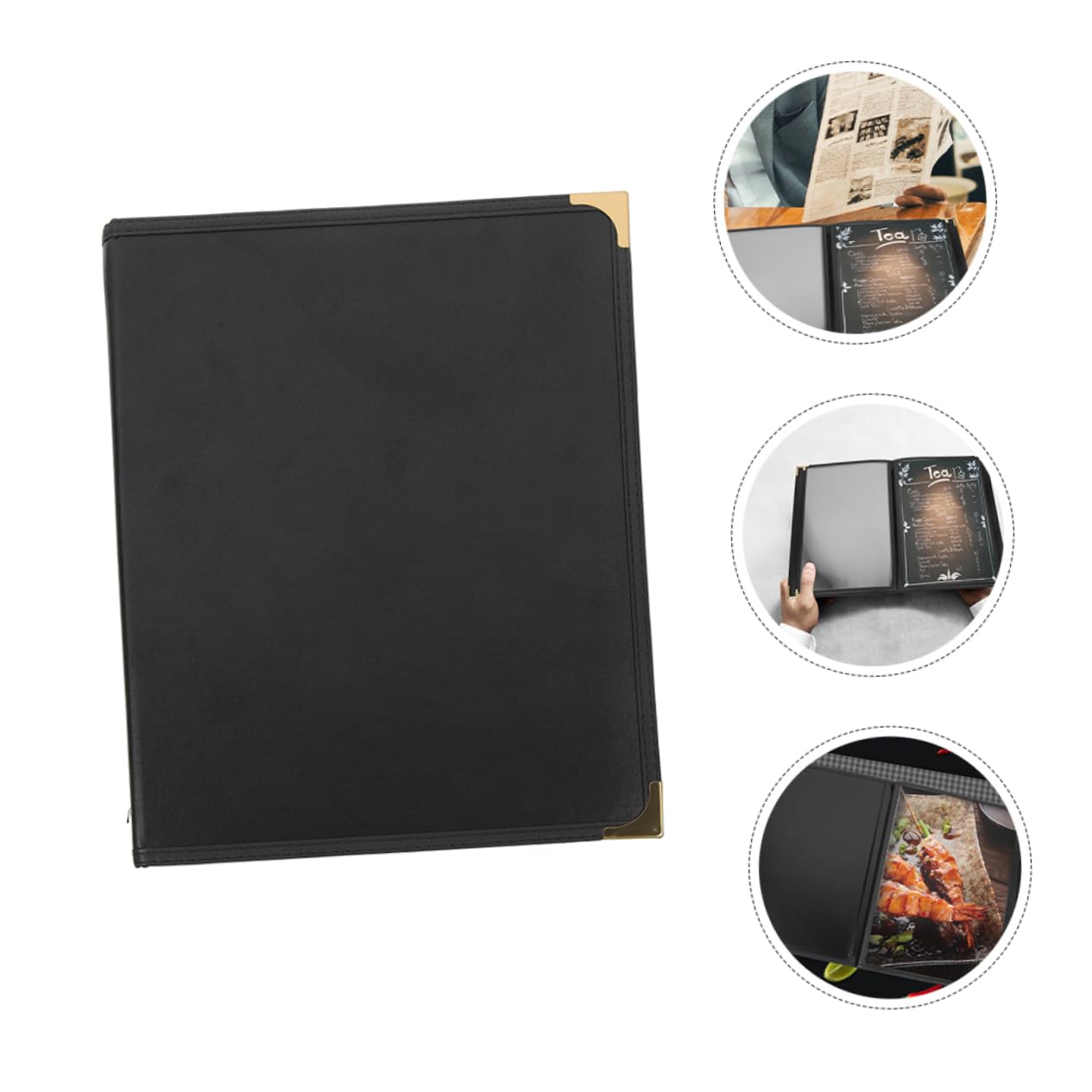 PRETYZOOM Elegant PVC Restaurant Menu Cover Large Capacity Menu Book Folder Sturdy Design for Long-Lasting Use