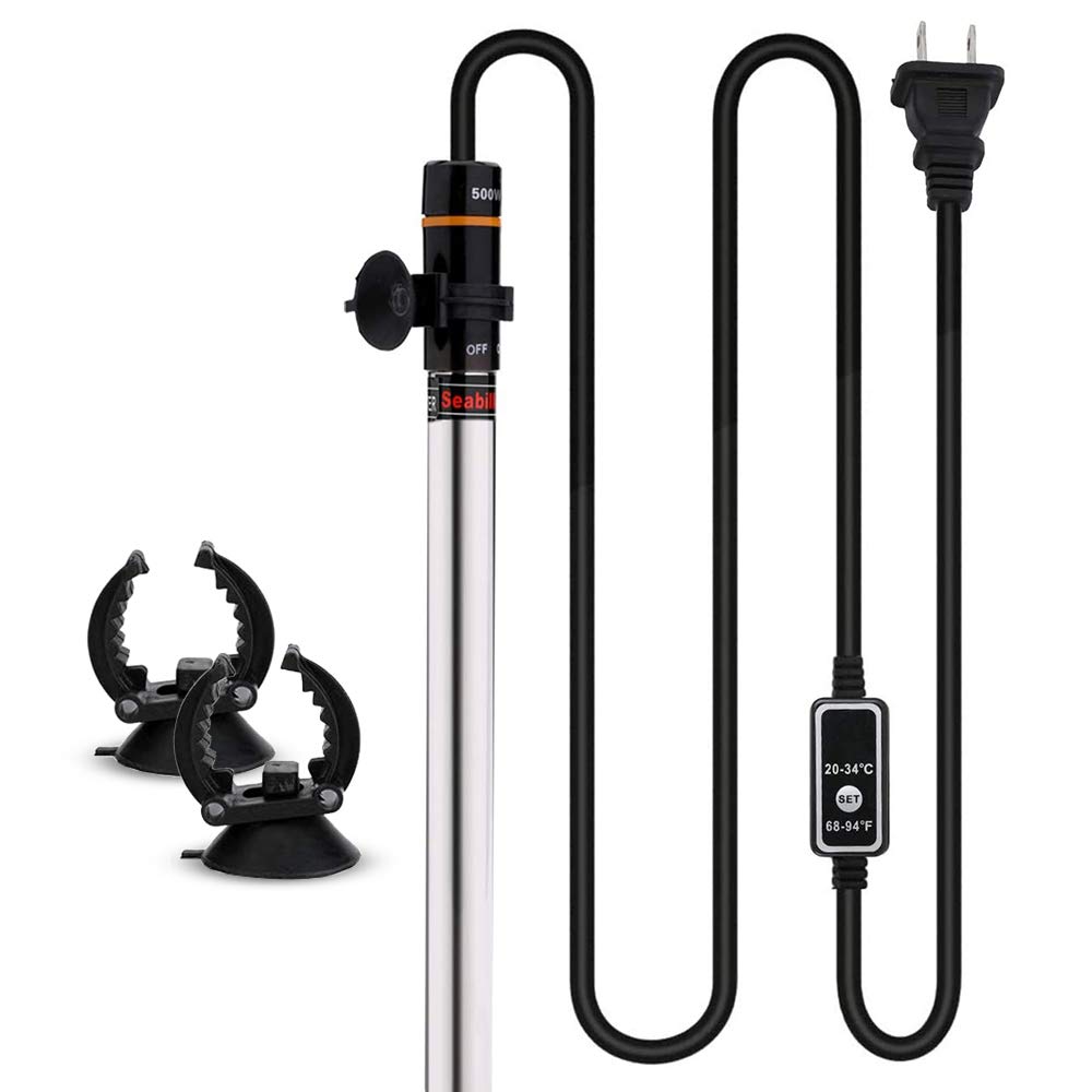 500W Submersible Aquarium Heater, Fish Aquarium Heater with LED Temperature Display for Fish Tank