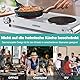 CUSIMAX Infrarot kochplatte 2er elektrisch herdplatte aus Glaskeramik Tragbares doppel kochfelder 1200W+1200W mit Temperaturregelung für Outdoor/Indoor Use, für alle Topfarten, Silber Edelstahl