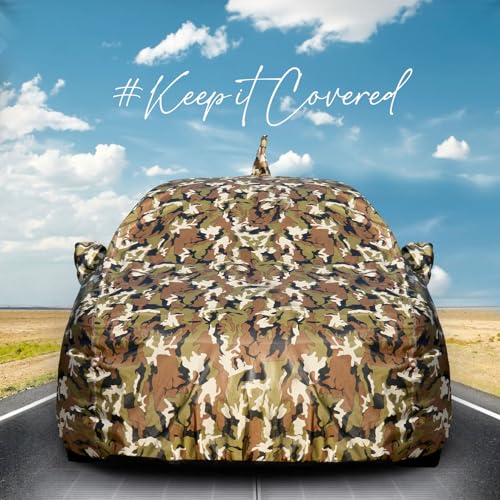 Image of Pivalo Car Body Cover for Hyundai Elite i20 All Models (2014-2020) 100% Waterproof with Mirror & Antenna Pocket Triple Stitched Dustproof Heat Resistant UV Protection (Military /Jungle /Camouflage)