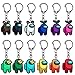 JPYH 12 Stück Among Us Game Figures Toys Dolls,Anime Spiel Schlüsselbund Anhänger mit Glocke Bunte PVC Schlüsselbund Anhänger Kreatives Spielzeug für Kinder