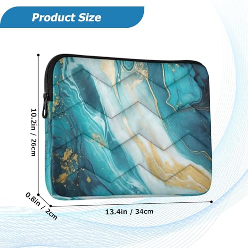 Funda para laptop 13-14 pulgadas con patrón mármol blanco y verde miniatura 3