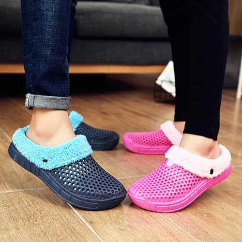 Womens Slippers with Arch Support Wide Leather Mules Clogs with Faux 𝐅𝐔r Cotton 𝐋ining Warm Soft Plush Memory Foam 𝐇ouse Slippers Slip On Winter Indoor Outdoor Work Shoes Loafer Slippers4