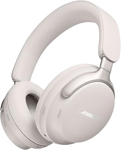 Bose QuietComfort Ultra Bluetooth Headphones, Wireless Headphones with Spatial Audio, Over Ear Noise Cancelling with Mic, Up to 24 Hours of Playtime, White Smoke