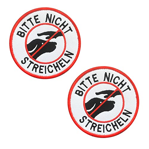 2 St. 'BITTE NICHT STREICHELN' Taktisch Service Hund Emblem Bestickter Gestickt Abzeichen Hund Militär Patch für Mittelgroße und Große Hunde Weste Harness Kleidung