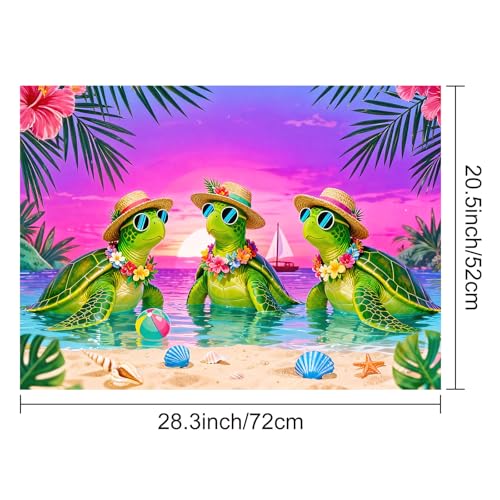 Image of HOMETITUTE Summer Stove Top Cover 28x20 Tropical Turtle Sunset Heat Resistant
