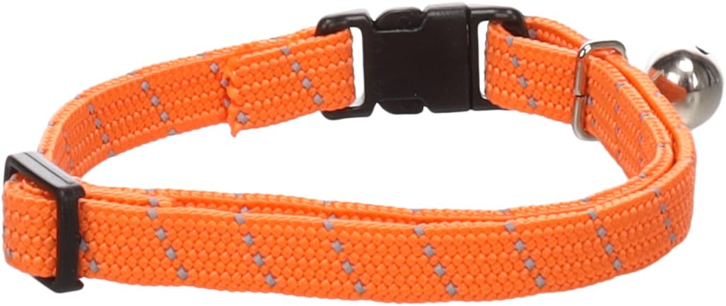 collare gatto - Elza arancione 20–34 cm – nylon elastico riflettente con campanellino