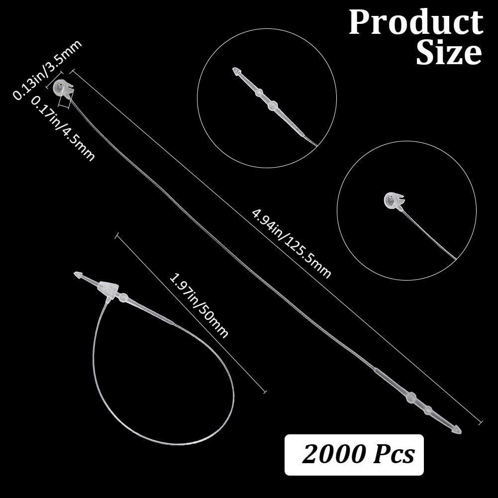 CABODYALS 2000Pcs 125.5mm Security Price Labels Tags Snap Lock Pin ...