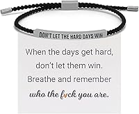 Choistily 'Don't Let The Hard Days Win' Adjustable Braided Stainless Steel Bracelet - Inspirational Engraved Wrap for Women & Men